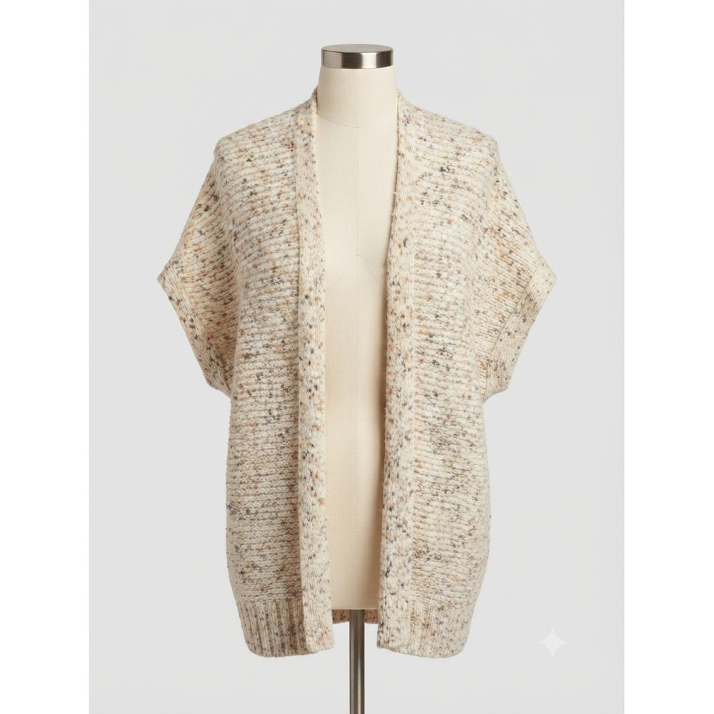 Universal Thread Womens One size Cream Fleck Chunky Knit Open Front Cardigan